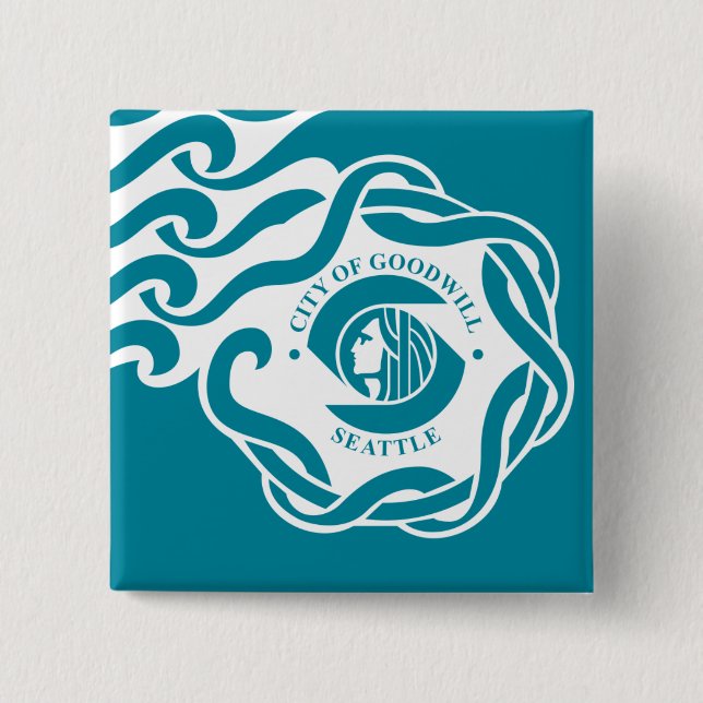 Seattle Flag 2 Inch Square Button (Front)