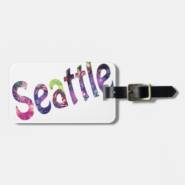 Seattle Fourth of July Luggage Tag (Front Horizontal)