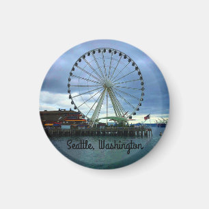 Seattle Great Wheel #2 Round Magnet