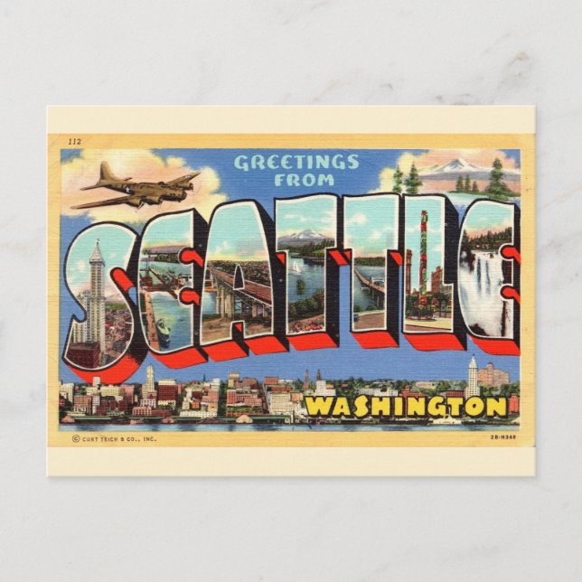 Seattle Greeting Postcard (Front)
