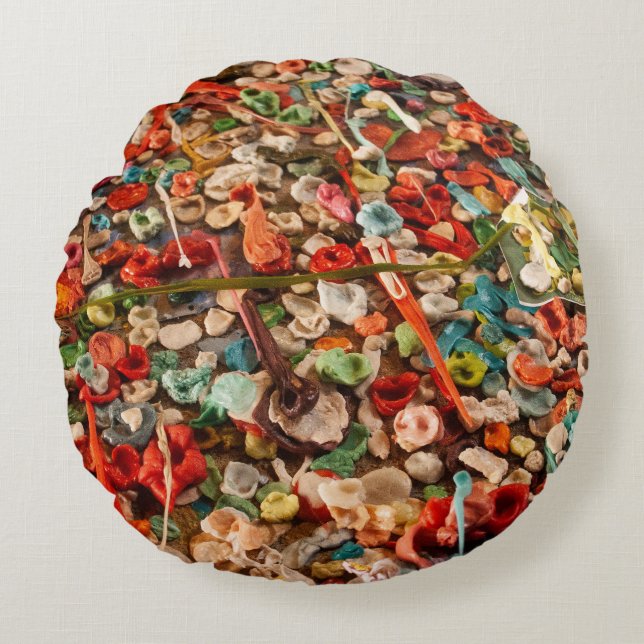 Seattle Gum Wall  Round Pillow (Front)