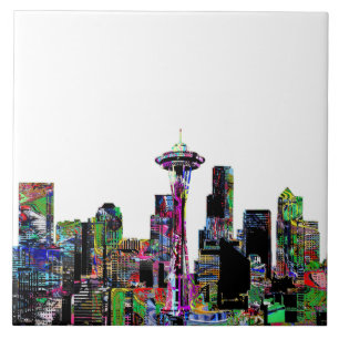 Seattle in graffiti tile
