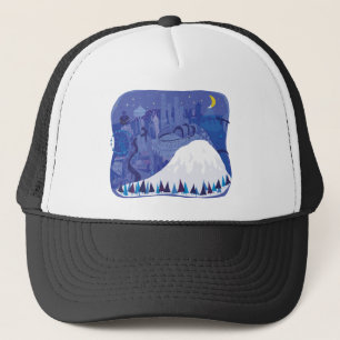 Seattle Landscape with Mount Rainier Trucker Hat