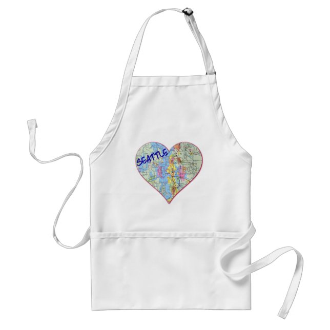 Seattle Map Heart Standard Apron (Front)