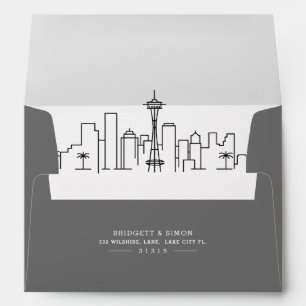 Seattle Modern Deco   Skyline Reveal Envelope