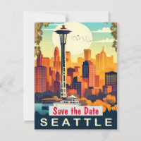 Seattle Needle Green Wedding Invitation