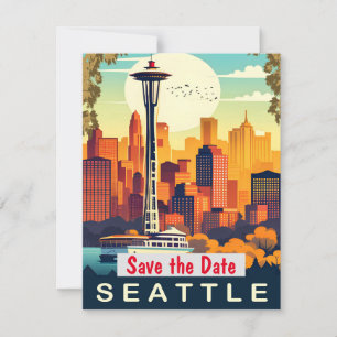 Seattle Needle Green Wedding Invitation