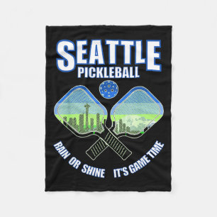 Seattle pickleball player pacific northwest fleece blanket