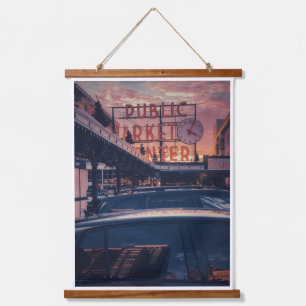Seattle Pike Market Center Exterior Hanging Tapestry