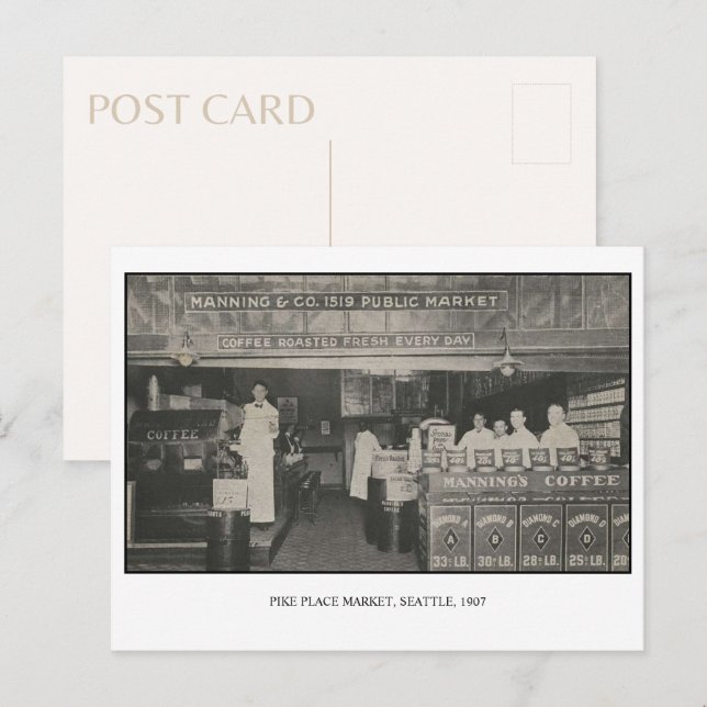 Seattle Pike Place Market 1907 Carte postale (Devant / Derrière)