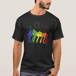 Seattle Pride Skyline  Pride Parade Seattle T-Shirt