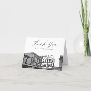 Seattle Public Market Black & White Thank You Card