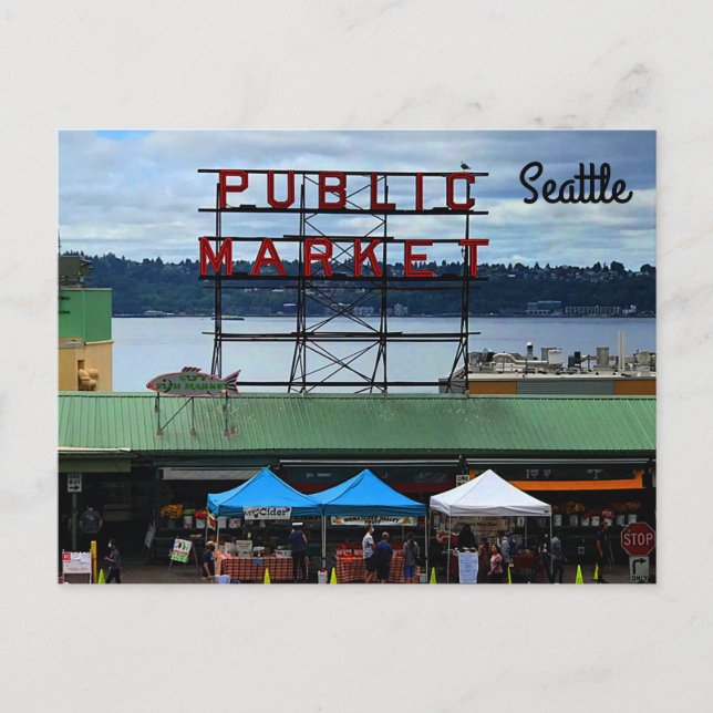 Seattle Public Market Centre #3 Postcard (Front)