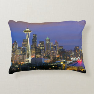 Seattle seen from Kerry Park in Queen Anne Decorative Pillow