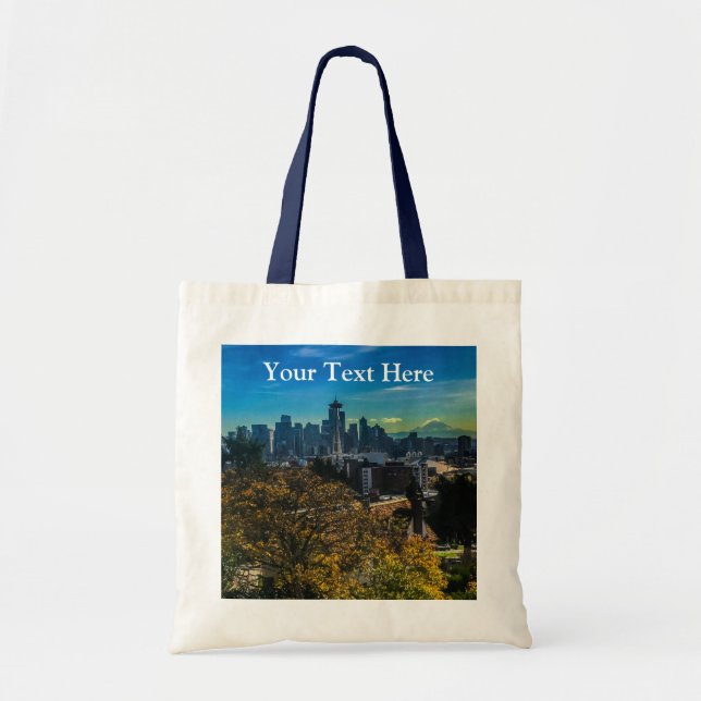 Seattle Skyline #9 Tote Bag (Front)