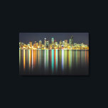 Seattle skyline at night with reflection canvas print<br><div class="desc">Seattle skyline at night</div>
