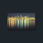 Seattle skyline at night with reflection canvas print<br><div class="desc">Seattle skyline at night</div>