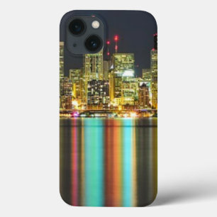 Seattle skyline at night with reflection iPhone 13 case