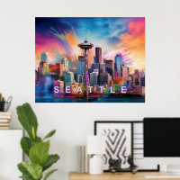 Seattle Skyline Graffiti Art