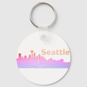Seattle skyline graphic keychain