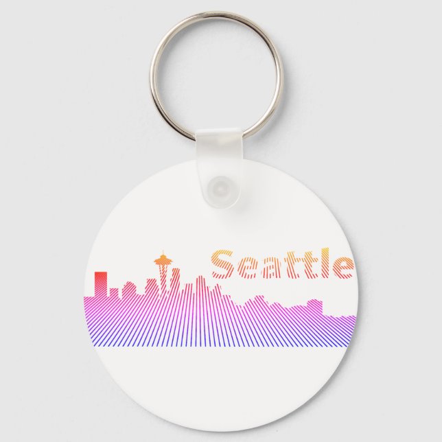 Seattle skyline graphic keychain (Front)