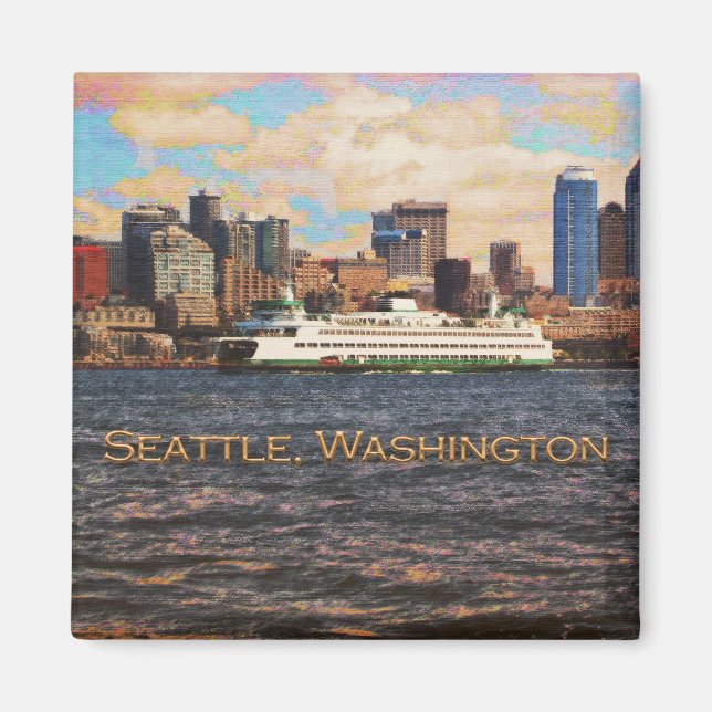 Seattle Skyline Magnet (Front)