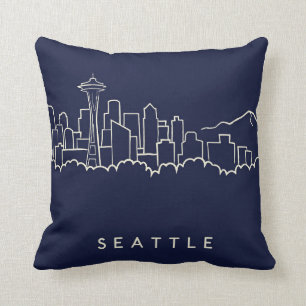 Seattle Skyline Throw Pillow