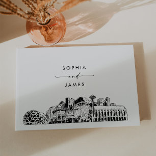 Seattle Skyline Wedding Guest Book