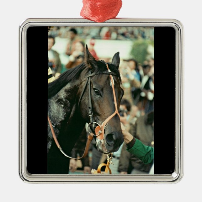 Seattle Slew Thoroughbred 1978 Metal Ornament (Front)