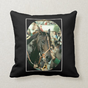 Seattle Slew Thoroughbred 1978 Throw Pillow
