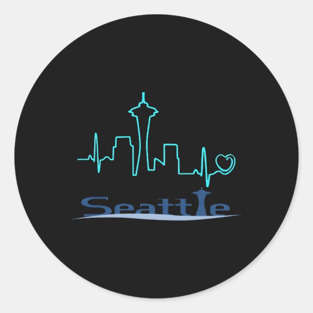 Seattle Space Needle Classic Round Sticker (Front)
