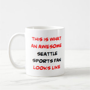 seattle sports fan, awesome coffee mug