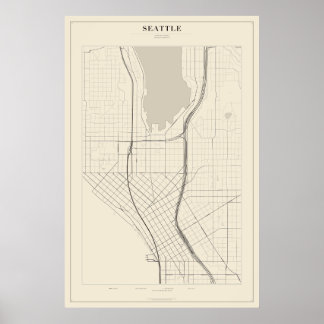Seattle Street Map Poster