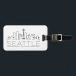 Seattle Stylized City Skyline Luggage Tag<br><div class="desc">A unique luggage tag representing the beautiful city of Seattle,  WA.  This tag features a stylized illustration of the city's unique skyline with its name underneath.</div>