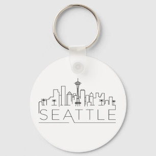 Seattle Stylized Skyline Keychain