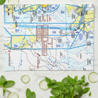 Seattle-Tacoma Airport Flyway Chart Kitchen Towel