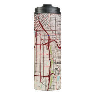 Seattle Topographic City Map Thermal Tumbler