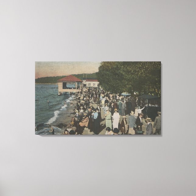 Seattle, WA - Boardwalk at Alki Point Canvas Print (Front)