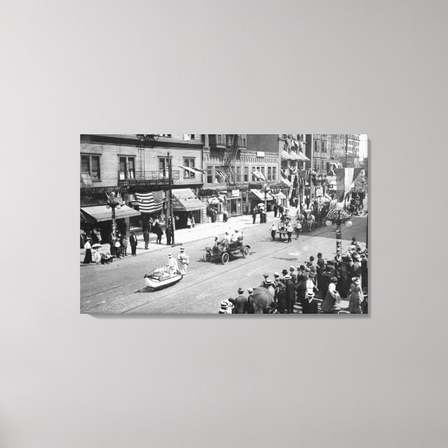 Seattle, WA Forth of July Parade on Seneca Canvas Print (Front)