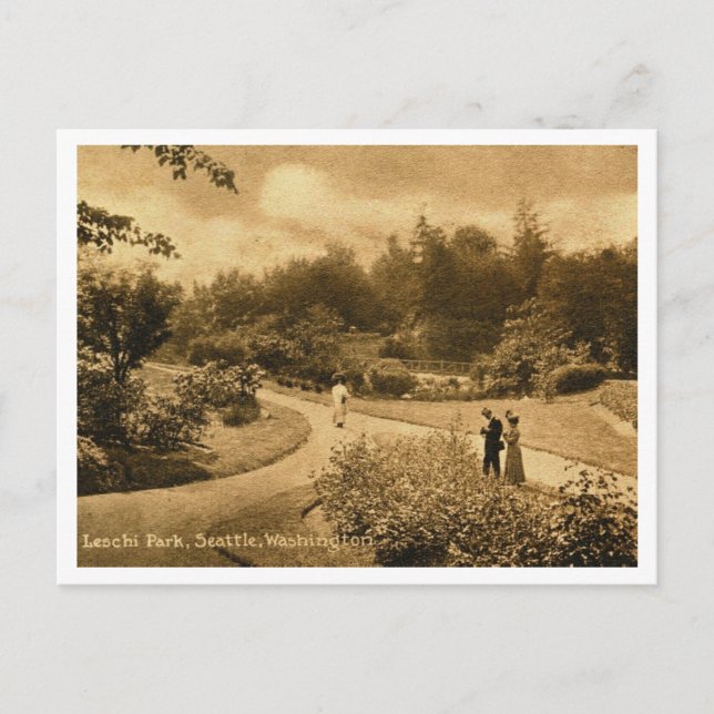 Seattle WA Leschi Park Vintage 1910s Postcard (Front)