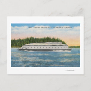 Seattle, WA - View of Kalakala Ferry on Puget Postcard