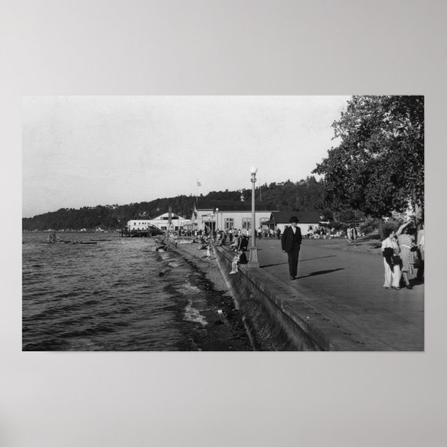 Seattle, WAAlki Beach Waterfront View Poster (Front)