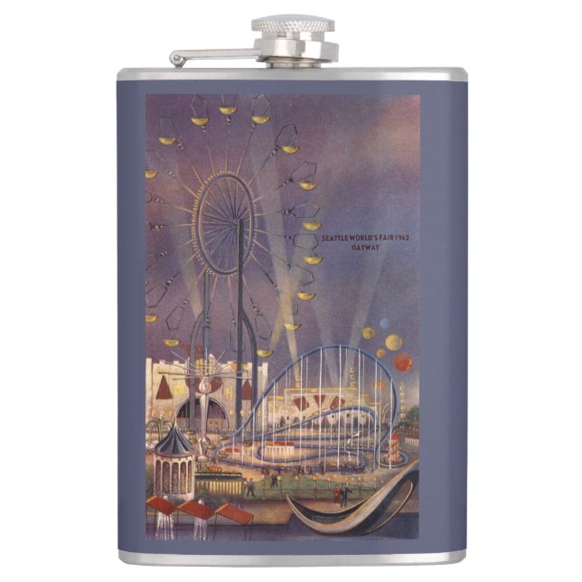 Seattle, Washington1962 World's Fair Poster Hip Flask (Front)