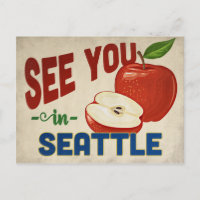 Seattle Washington Apple - Vintage Travel