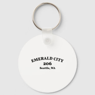 Seattle Washington Area Code 206 Emerald City Keychain