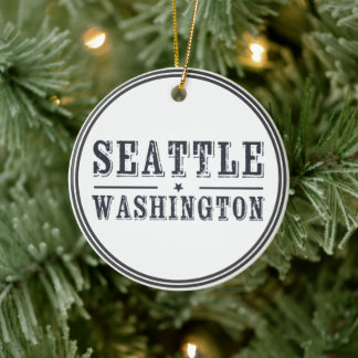 Seattle Washington Ceramic Ornament