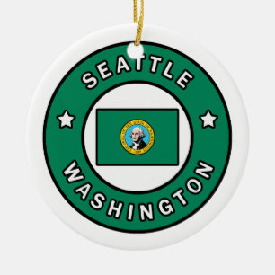 Seattle Washington Ceramic Ornament