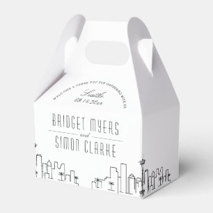 Seattle, Washington City Skyline Wedding Favor Box