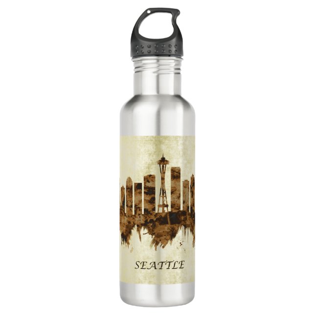 Seattle Washington Cityscape 710 Ml Water Bottle (Front)