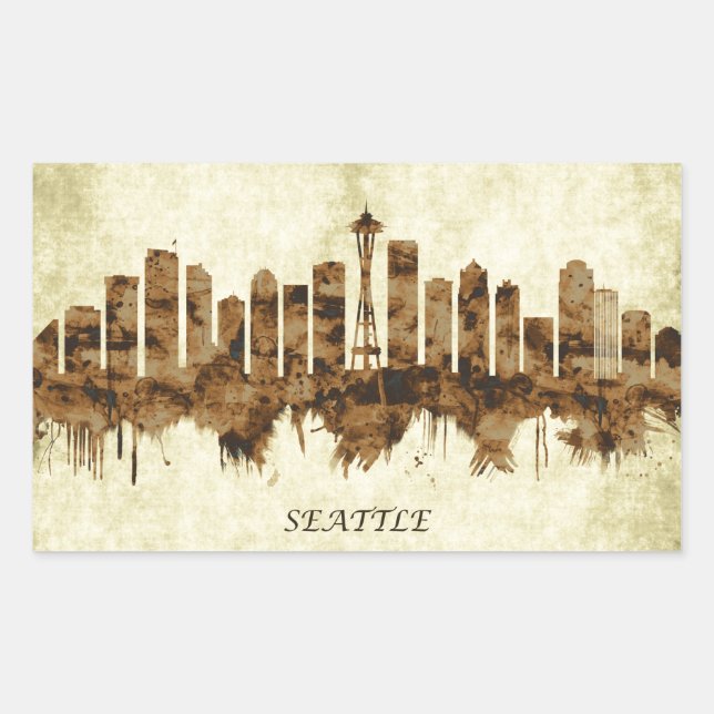 Seattle Washington Cityscape Sticker (Front)